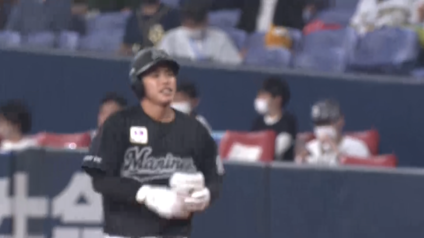 5回表・M小川龍成 ショートへの内野安打は嬉しいプロ初安打!!