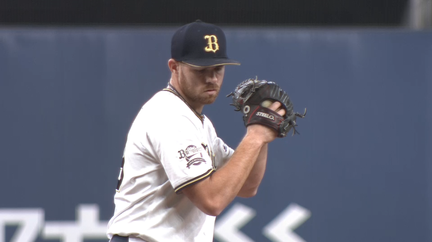 8回表・Bビドル 3者連続三振!! 完璧なリリーフを見せる!!