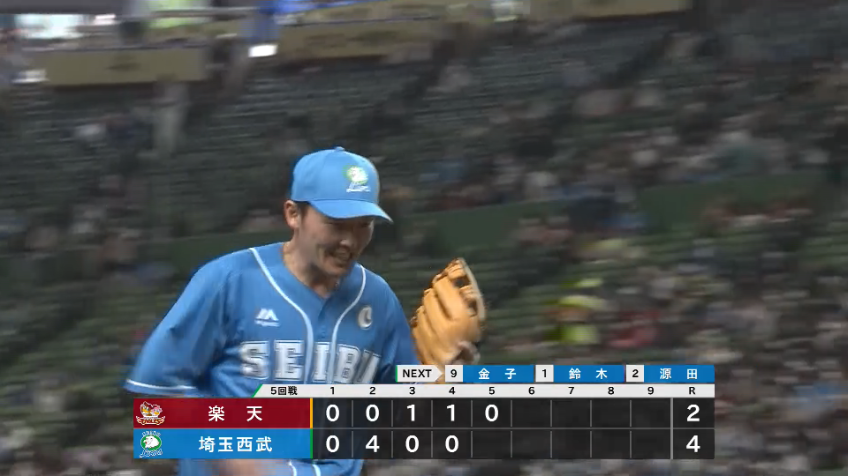 5回表・L源田壮亮 さすがの守備!! 華麗なダブルプレーで失点を許さない!!
