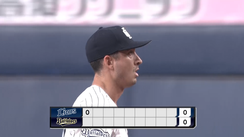 1回表・Bワゲスパック 来日初先発初回に3者連続三振を奪う!!