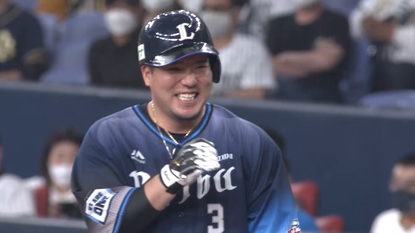8回表・L山川穂高 思わず笑顔が溢れてしまうヒット!!