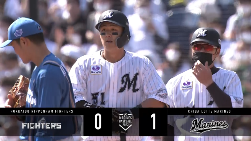 1回裏・M山口航輝 初球を豪快に引っ張りタイムリーヒット!!