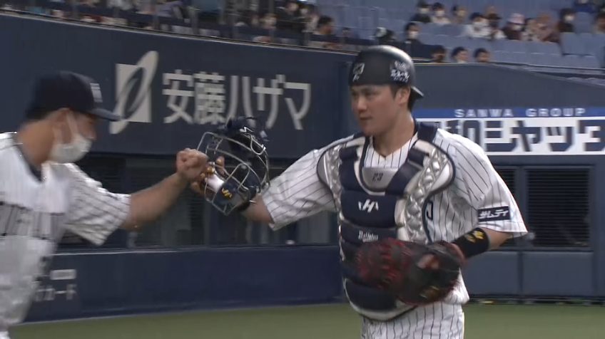 1回表・B山岡泰輔・伏見寅威 初回から2奪三振・盗塁阻止!!