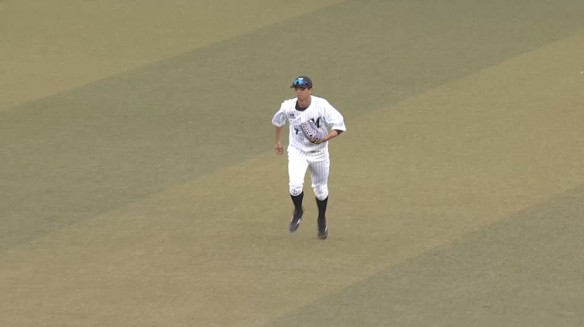 4回表・M福田秀平 ダイビングキャッチ!! 本日昇格即スタメンで好守備を見せる!!