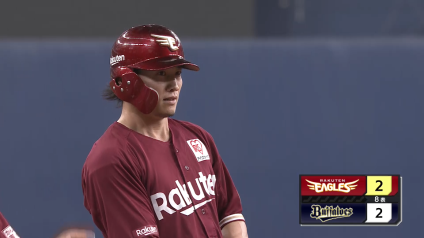 8回表・E西川遥輝 同点のタイムリー3ベースヒットを放つ!!