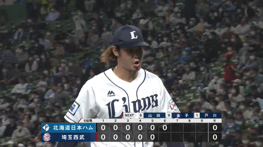 6回裏・L外崎修汰 ライトへのタイムリーヒットで先制点をあげる!!