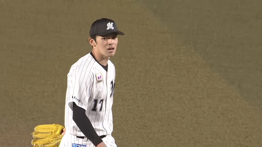 3回表・M佐々木朗希 2アウト2,3塁のピンチを空振り三振で切り抜ける!!