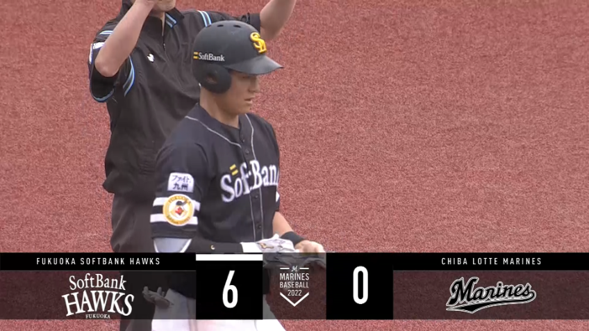 5回表・H上林誠知 本日猛打賞!! 3安打目はタイムリー3ベースを放つ!!