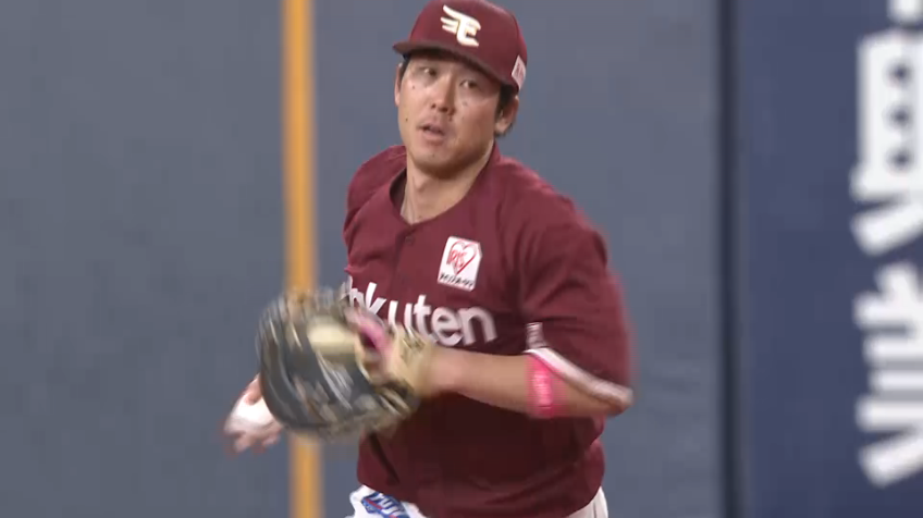 1回裏・E鈴木大地 ライナー性の打球をナイスキャッチ!!