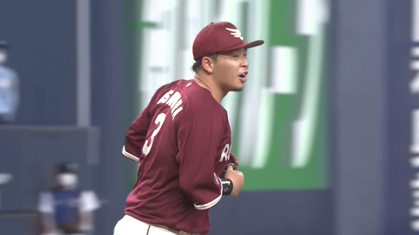 6回裏・E浅村栄斗 見事なバックハンドキャッチと好送球で守備でも魅せる!!