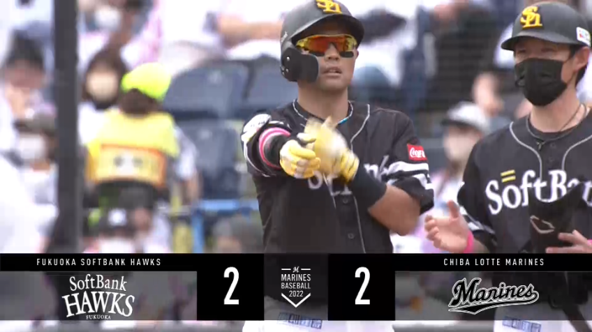 3回表・H中村晃 本日絶好調!! 同点のタイムリーヒット放つ!!