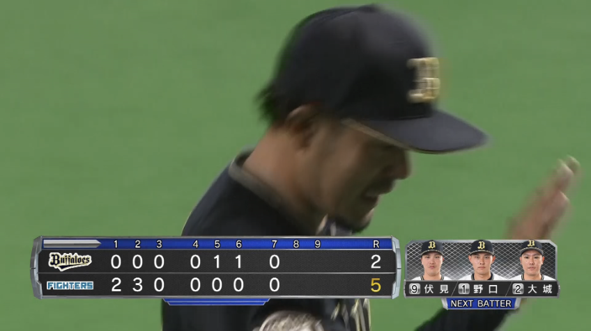 7回裏・B比嘉幹貴 内角にズバッと!! 見逃し三振に仕留める!!