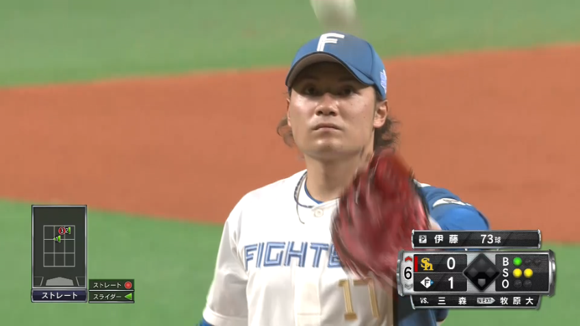 6回表・F伊藤大海 超スローカーブを投じる!!