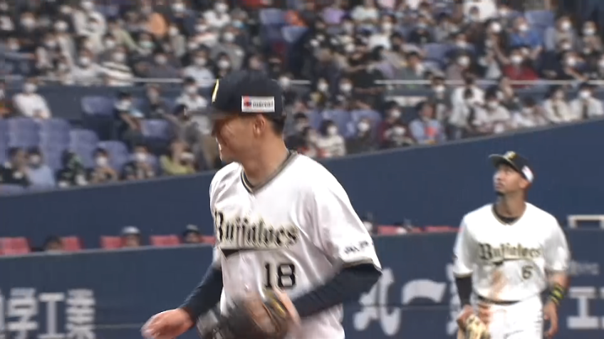 4回表・B山本由伸 得点圏にランナーを背負うも、空振り三振を奪い得点を許さない!!