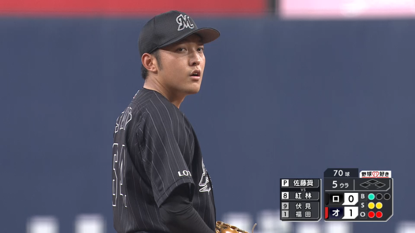 5回裏・M佐藤奨真 プロ初先発でナイスピッチング!! 5回までを2安打1失点に抑える!!