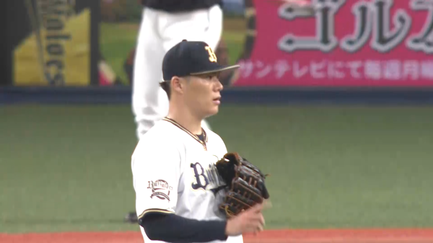 6回表・B山本由伸 5者連続三振!! 糸を引くようなストレートで見逃し三振に斬る!!