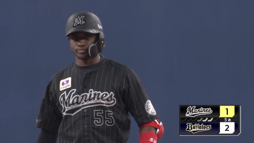 5回表・Mエチェバリア タイムリー2ベースヒットで1点を返す!!