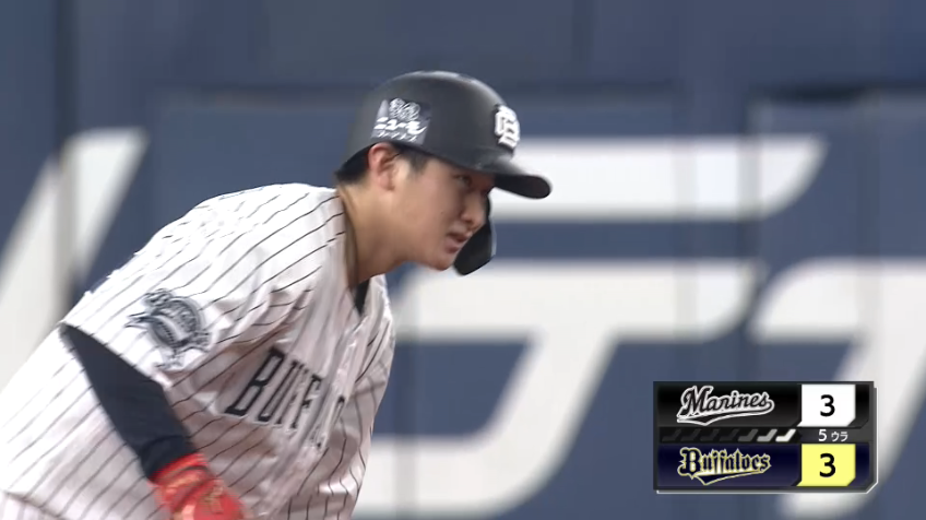 5回裏・B紅林弘太郎 タイムリーヒットを放ち、すぐさま同点にする!!