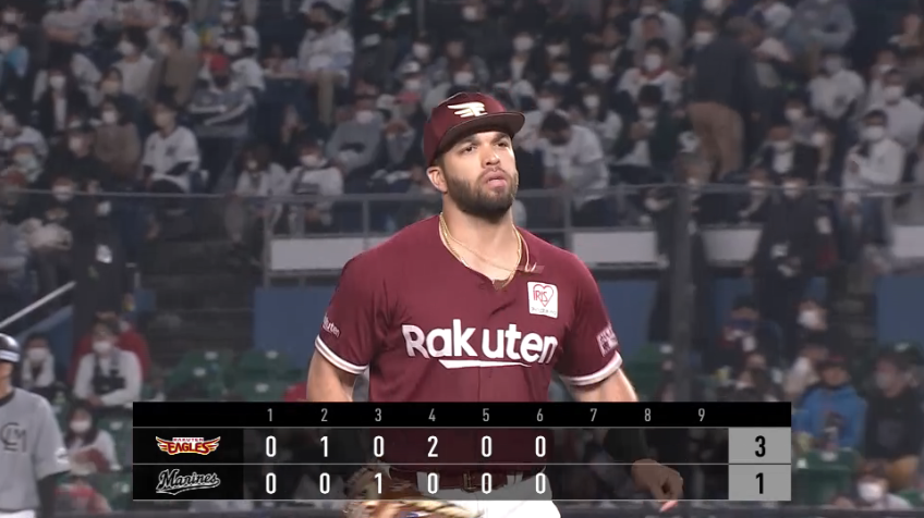 6回裏・Eマルモレホス 一二塁間への強烈な当たりをダイビングキャッチ!!