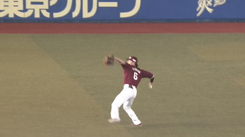 8回裏・E西川遥輝 正確なバックホームで追加点を阻止!!