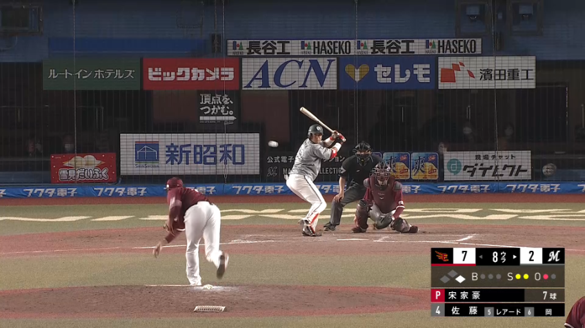 8回裏・E宋家豪 1-6-3のダブルプレーに抑える!!