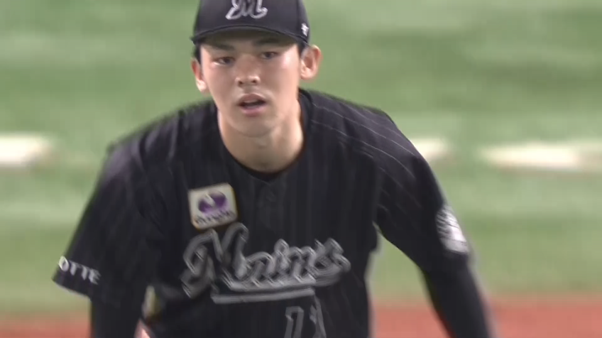 4回裏・M佐々木朗希 圧巻のピッチング!! これで6者連続三振!!