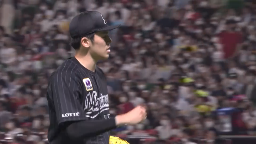 6回裏・M佐々木朗希 リーグトップの5勝目へ!! 6回9奪三振1失点の好投!!