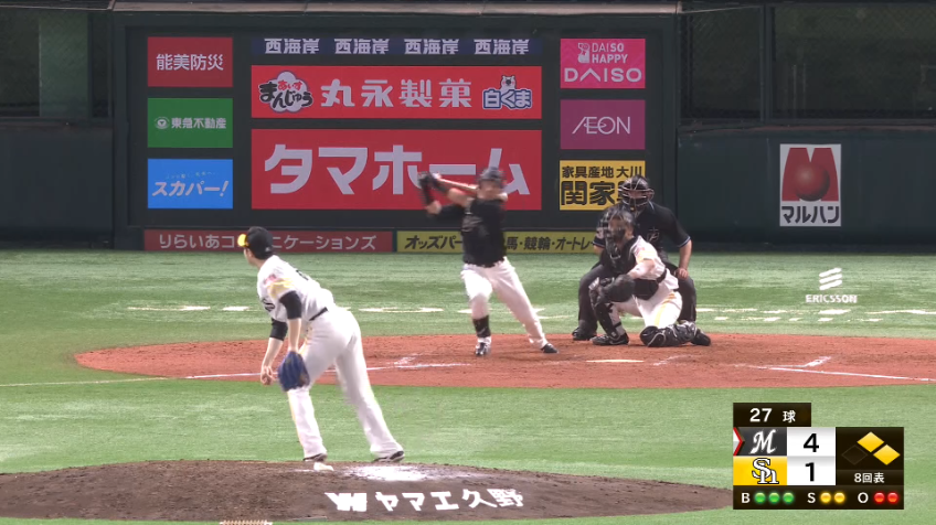 8回表・M高部瑛斗 これがチーム10本目のヒット!! ライトへのタイムリー2ベースヒットで貴重な追加点を奪う!!