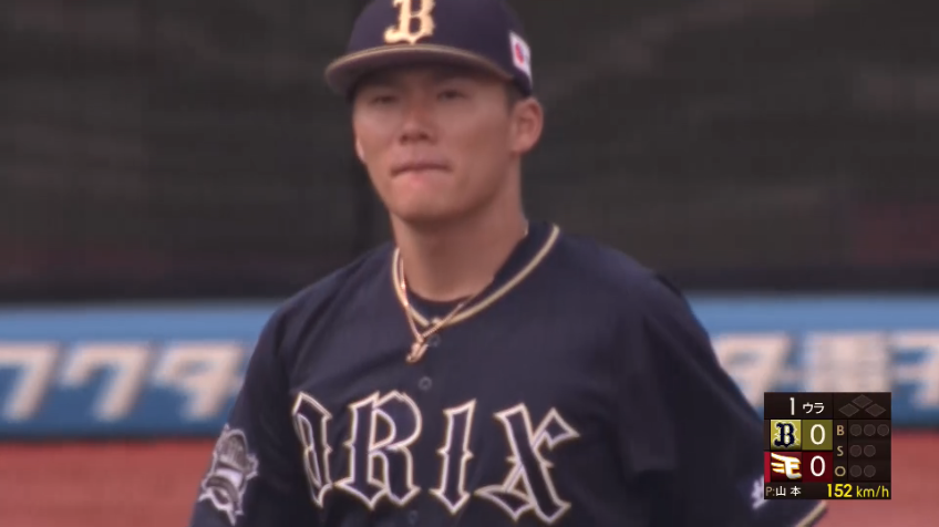 1回裏・B山本由伸 初回から三振を奪う好スタート!!