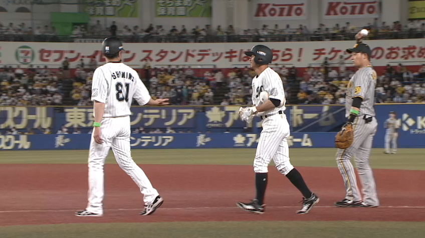 6回裏・M荻野貴司 嬉しい今季初ヒット!! 内野安打を放ちチャンスをつくる!!