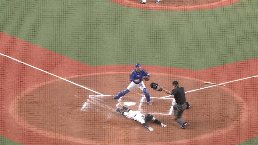 7回裏・B野口智哉 執念のヘッドスライディングで同点に追いつく!!