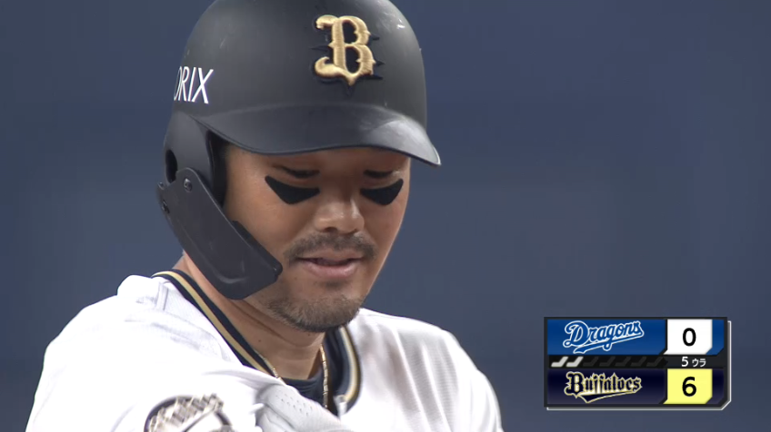 5回裏・B T-岡田 今季初タイムリー!! ライト線へのタイムリー2ベースヒットを放つ!!