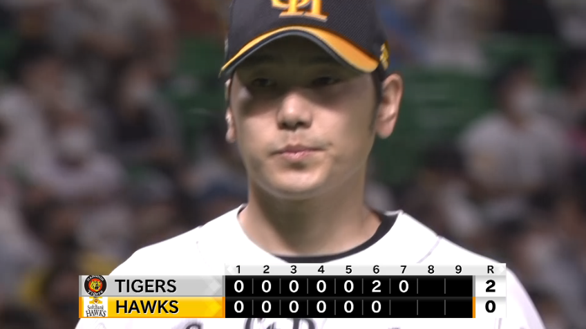 7回表・H石川柊太 最後はレフトフライ!! 7回2失点の粘りのピッチング!!