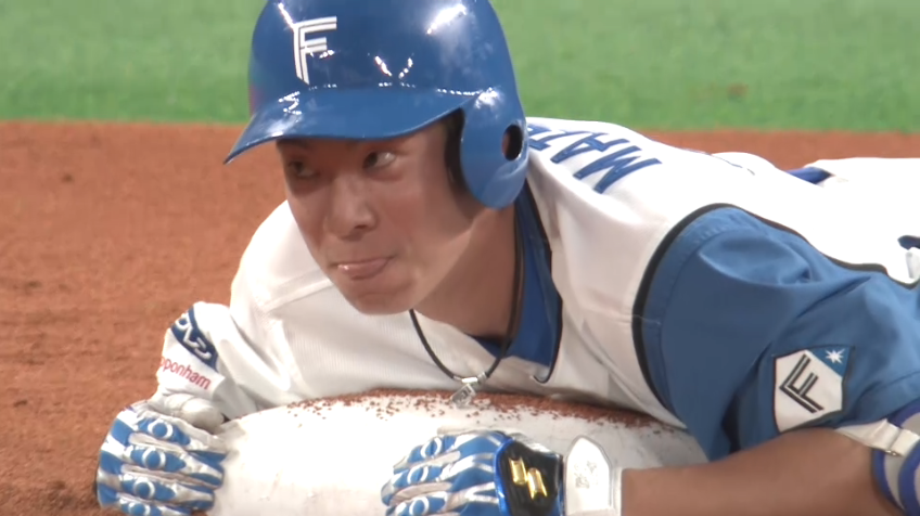 3回裏・F松本剛 左中間を破る2点タイムリー2ベースヒットを放ちリードを3点に広げる!!