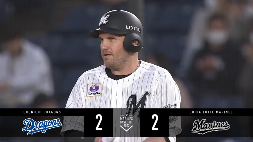 3回裏・Mレアード インコースを上手く捌いて同点のタイムリーヒットを放つ!!