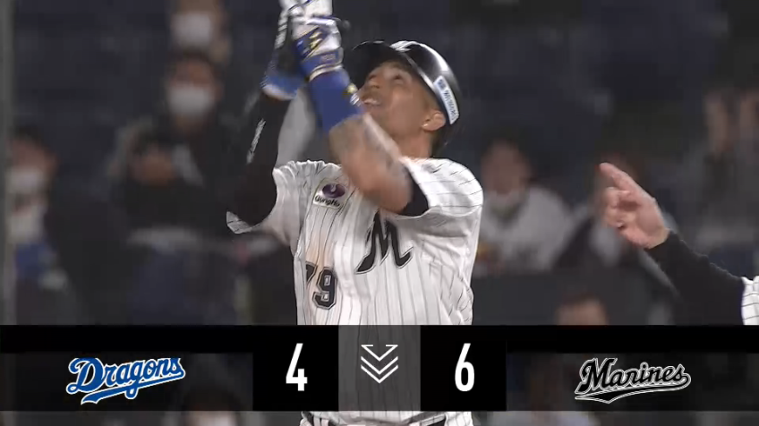 6回裏・Mマーティン 取られてもすぐに取り返す!! ライトへの2点タイムリーヒット!!