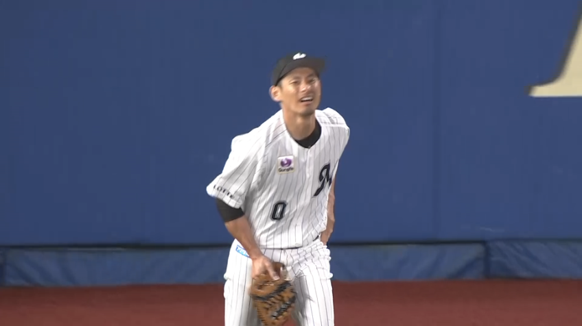 7回表・M荻野貴司 落ちれば1点差の場面で難しい打球をランニングキャッチ!!
