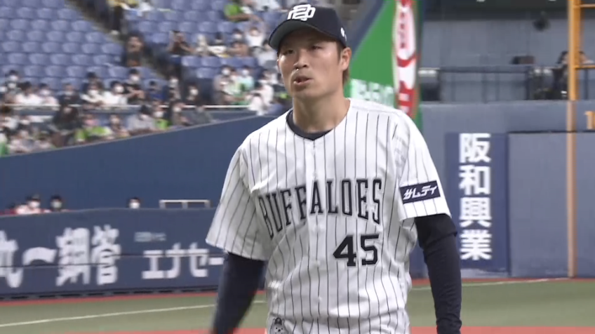 8回表・B阿部翔太 2アウト1,2塁のピンチを切り抜ける!!