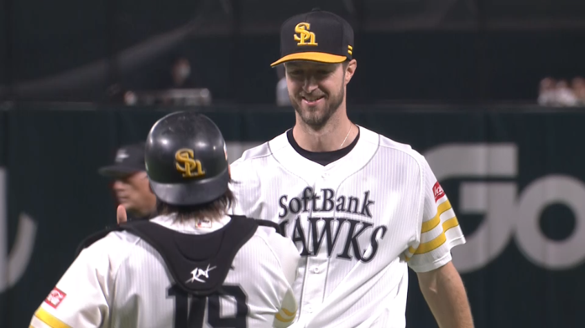 9回表・Hレイ 最終回にピンチを背負うも無失点で切り抜け、今季初完封勝利をあげる!!