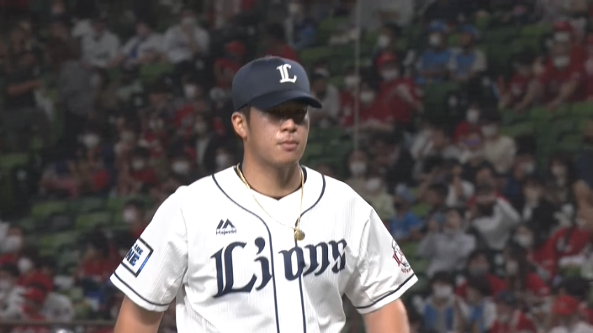 9回表・Lボー・タカハシ 安定したピッチング!! 最後は渾身のストレートで空振り三振を奪う!!