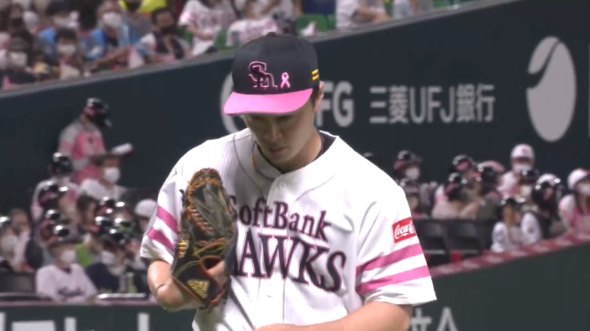 1回表・H和田毅 初回から3奪三振!! 強打者から空振り三振を奪う!!