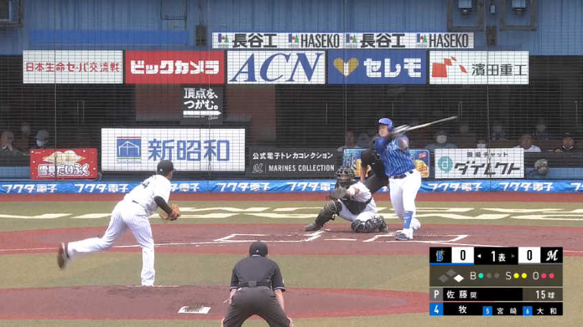 1回表・M佐藤奨真 上々の立ち上がり!! DB牧秀悟から空振り三振を奪う!!