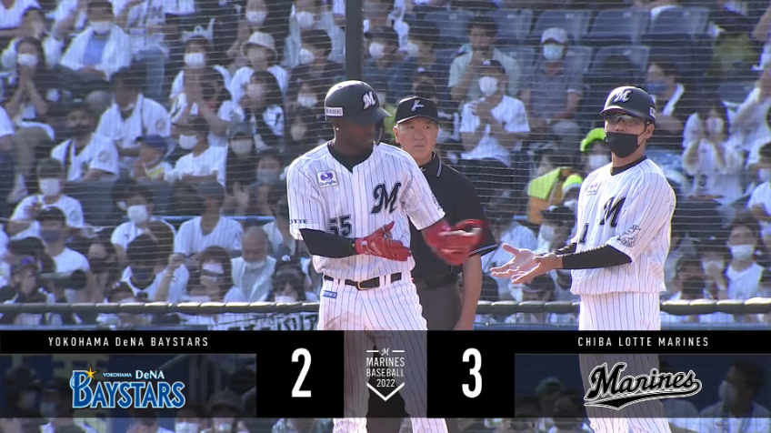 6回裏・Mエチェバリア タイムリーヒットを放ち、勝ち越しに成功!!