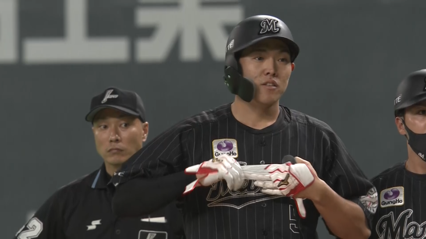 9回表・M安田尚憲 最終回に執念の一打!! 高めのボールに上手く対応し、レフトへのタイムリーヒット!!