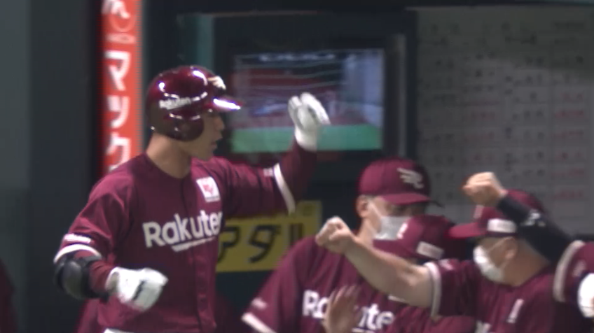 2回表・E茂木栄五郎 一発には一発で返す!! レフトへソロホームランを放って同点に!!