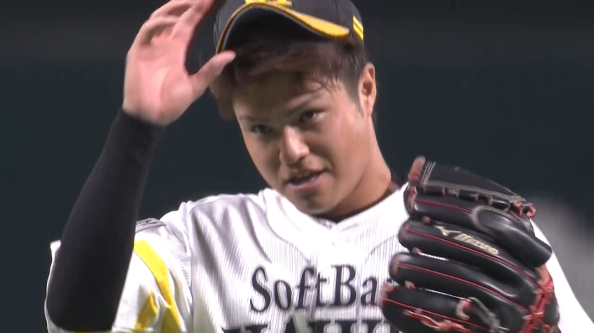 9回表・H甲斐野央 今季初登板!! 最後は空振り三振を奪って最終回を無失点に抑える!!