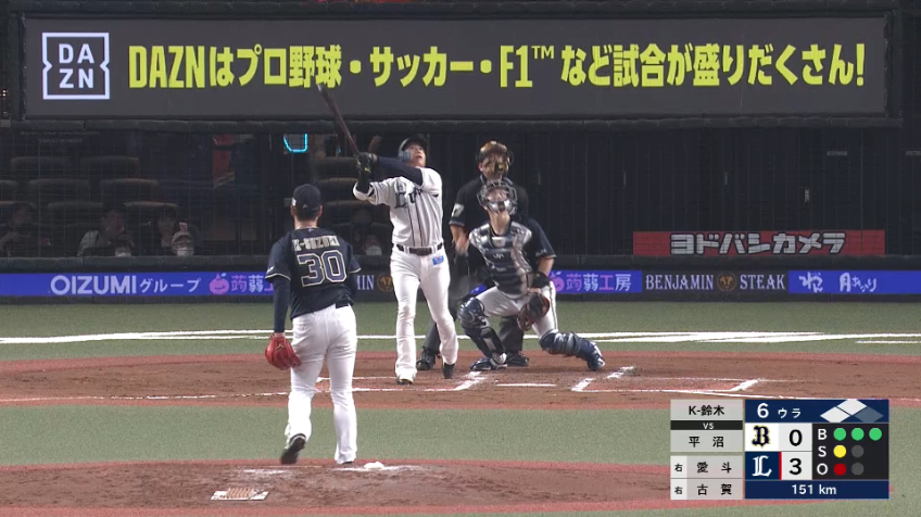 6回裏・L平沼翔太 犠牲フライで追加点!!