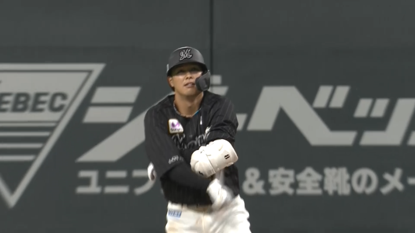5回表・M中村奨吾 取られたら取り返す!! レフトへのタイムリー2ベースヒットを放つ!!