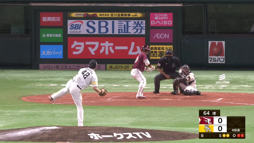 4回表・H大関友久 中軸を3者連続三振!!