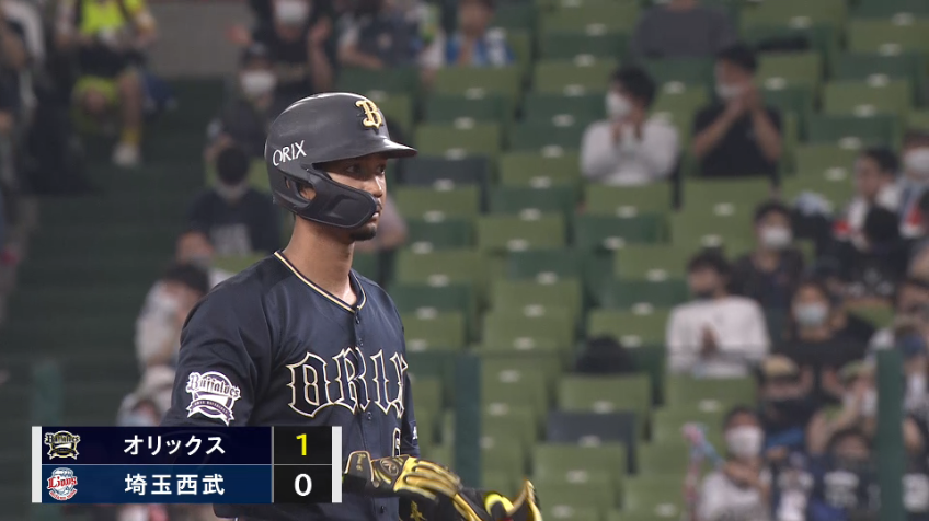 5回表・B宗佑磨 1塁線を抜けるタイムリー2ベースヒットで先制に成功する!!